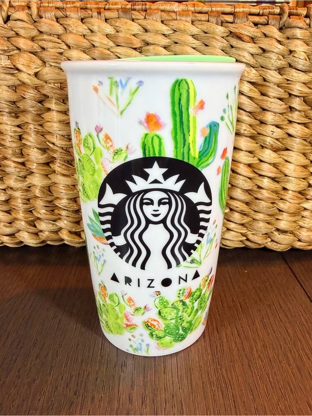 Starbucks Arizona Ceramic Travel Cup with Green Cactus Artwork - Picture 10 of 10